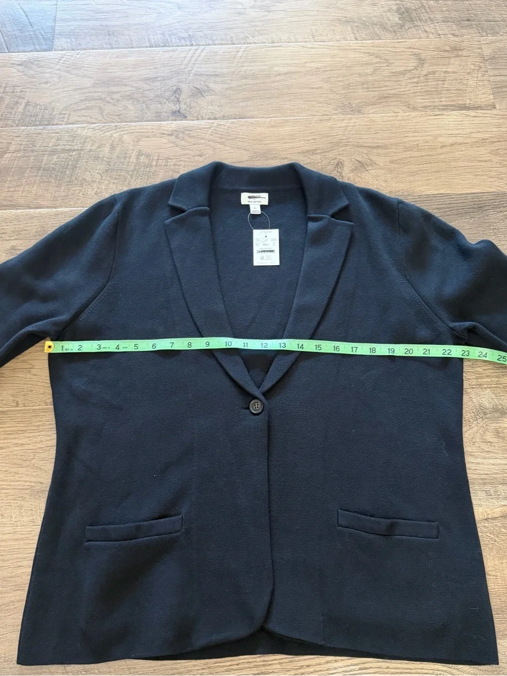 J.Crew Factory Schoolboy Sweater Blazer Black 100% Cotton NWT XL